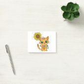 Post-it® Cute Orange Kawaii Chat avec tournesol (Bureau)