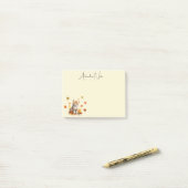 Post-it® Cute Orange Tabby Kitten dans les feuilles d'autom (Sur un bureau)