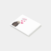 Post-it® Cute Otter avec Coeurs roses Vous aimez jouer (Incliné)