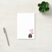 Post-it® Cute Otter avec Coeurs roses Vous aimez jouer (Bureau)
