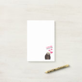 Post-it® Cute Otter avec Coeurs roses Vous aimez jouer (Sur un bureau)