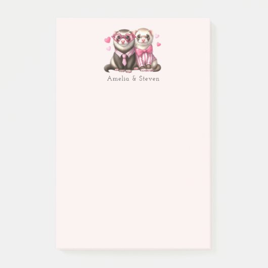 Post-it® Cute Otter Couple dans Love Valentine's Day (Devant)