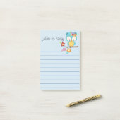 Post-it® Cute Owl sur branche Personnalisée (Sur un bureau)