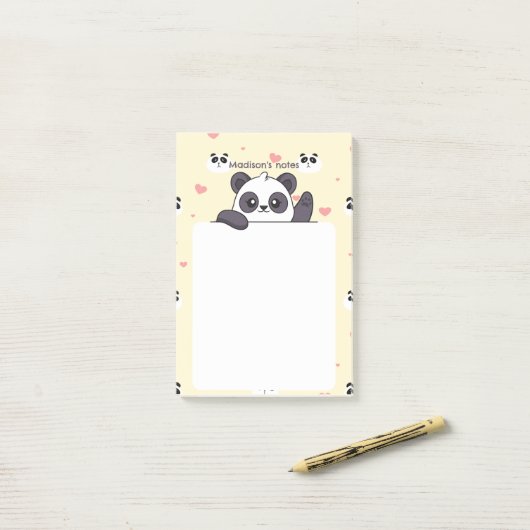 Post-it® Cute Panda (Sur un bureau)