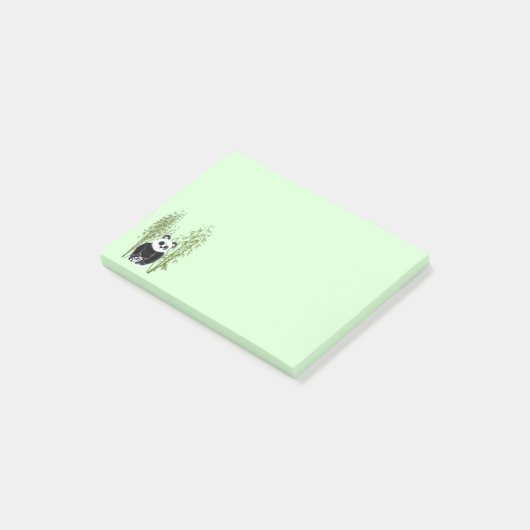 Post-it® Cute Panda assise en bambou (Incliné)