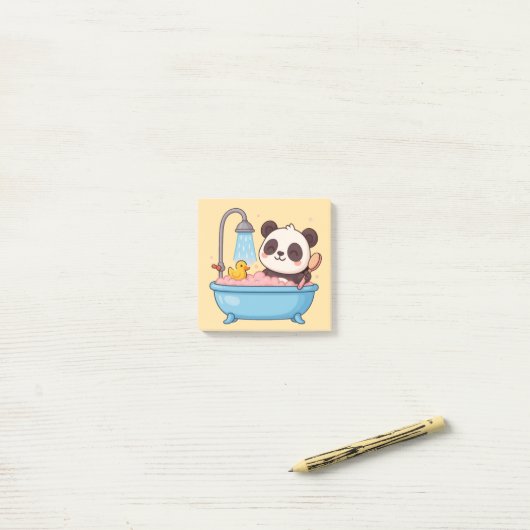 Post-it® Cute Panda Carnet de bain (Sur un bureau)