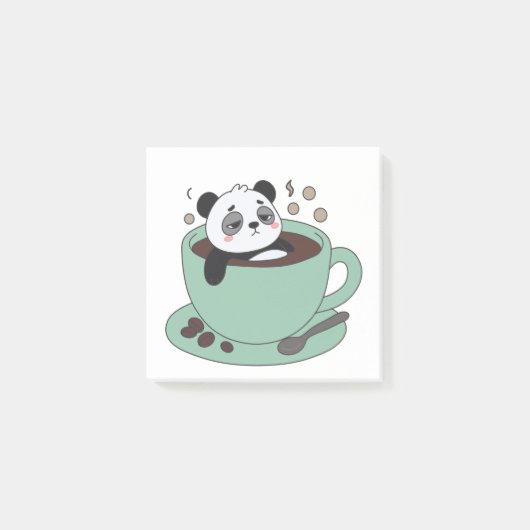 Post-it® Cute Panda In Coffee Cup Coffee Lover Gift (Devant)