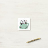 Post-it® Cute Panda In Coffee Cup Coffee Lover Gift (Sur un bureau)