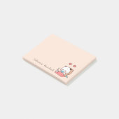 Post-it® Cute Panda ours couple, kawaii Nom du dessin (Incliné)