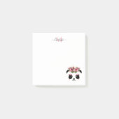 Post-it® Cute panda ours floral personnalisé monogramme (Devant)