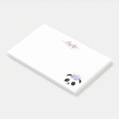 Post-it® Cute panda ours princesse monogramme personnalisé (Incliné)