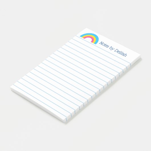 Post-it® Cute Pansexual Pride Rainbow Flag Lined Custom (Incliné)