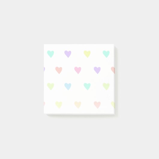 Post-it® Cute Pastel Rainbow Hearts Motif (Devant)