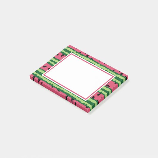 Post-it® Cute pastèque Motif rose et vert (Incliné)