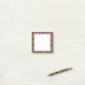 Post-it® Cute pastèque Motif rose et vert (Sur un bureau)