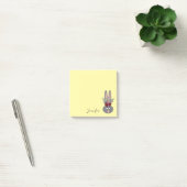 Post-it® Cute Peeping Bunny de Pâques Jaune Personnalisé (Bureau)