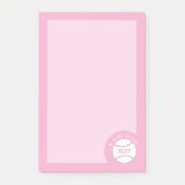 Post-it® Cute Pink Girly Baseball Notes (Devant)