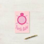 Post-it® Cute Pink Turtle Baby Post it note Pad (Sur un bureau)