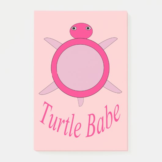 Post-it® Cute Pink Turtle Baby Post it note Pad (Devant)
