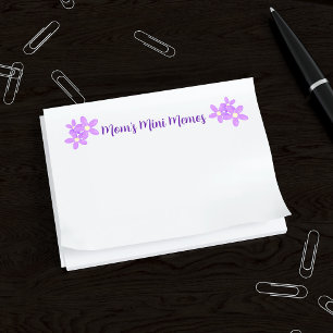 Post-it® Cute Purple Floral Maman's White Post it Notes