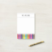 Post-it® Cute Rainbow Crayons Élémentaire Enseignant (Sur un bureau)