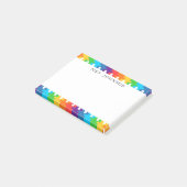 Post-it® Cute Rainbow Jigsaw Puzzle Pièces Enseignants Nom (Incliné)