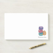 Post-it® Cute Rainbow Macaroons In Watercolor (Sur un bureau)
