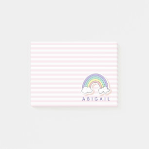 Post-it® Cute Rainbow - Personnalisé Rose Striped Kids