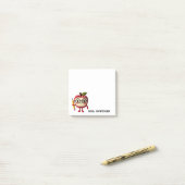Post-it® Cute Red Apple Holding Yellow Pencil Enseignant 3  (Sur un bureau)