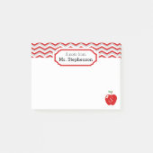 Post-it® Cute Red Chevron Apple Monogramme Note de l'enseig (Devant)