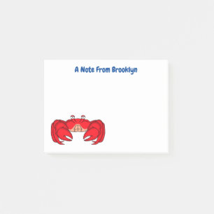 Post-it® Cute red crab cartoon