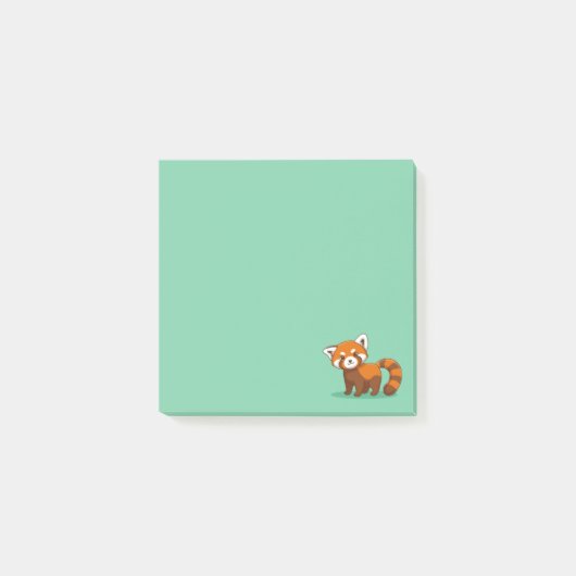 Post-it® Cute Red Panda on Green (Devant)
