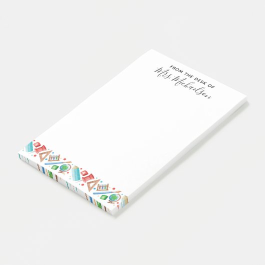 Post-it® Cute Retour à l'école Crayon Globe enseignant (Incliné)