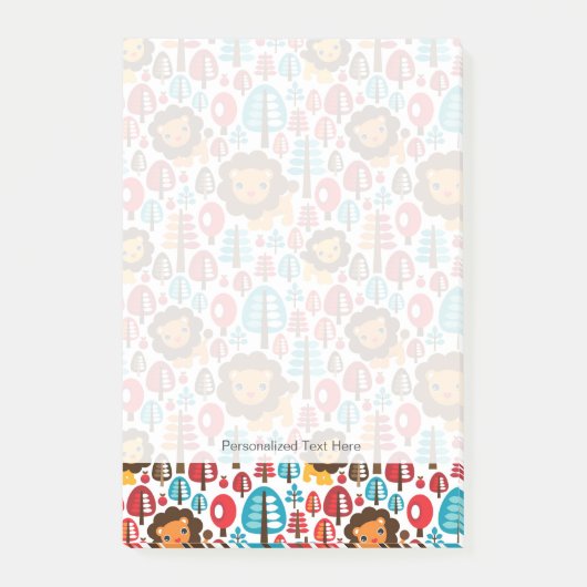 Post-it® cute retro Lion kids illustration (Devant)