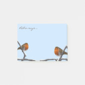 Post-it® Cute Robin Oiseau Personnalisé Winter Blue (Devant)