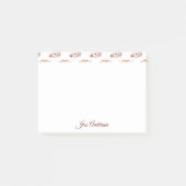 Post-it® Cute rose blanc Motif de coeur floral (Devant)