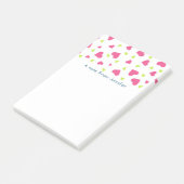 Post-it® Cute rose et vert Tumbling Hearts Motif (Incliné)