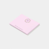 Post-it® Cute rose Monogramme Fleur Wreath (Incliné)