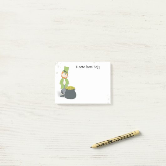 Post-it® Cute Simple Leprechaun St. Patrick's Day Green (Sur un bureau)