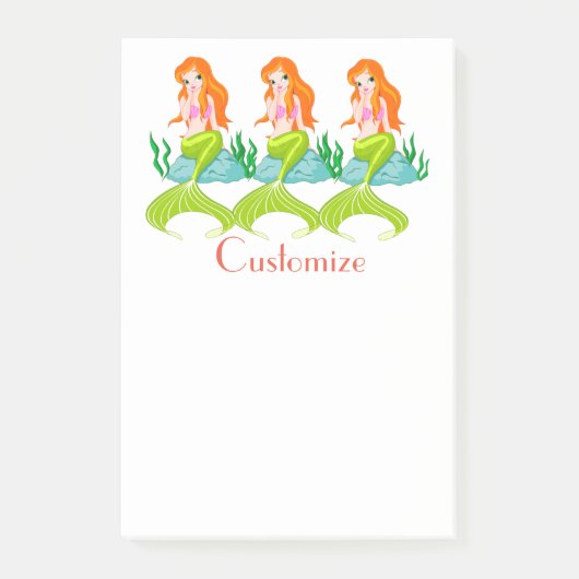 Post-it® Cute Sirène Redhead Thunder_Cove (Devant)
