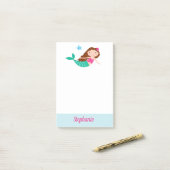Post-it® Cute Sirène Whimsical Personnalisé (Sur un bureau)