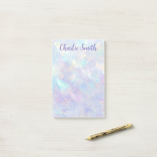 Post-it® Cute soft pastel background script name (Sur un bureau)