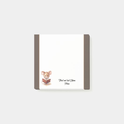 Post-it® Cute souris avec livre (Devant)