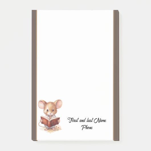 Post-it® Cute souris avec livre (Devant)