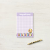 Post-it® Cute Sunflower Lilac pensées pour aujourd'hui (Sur un bureau)