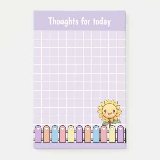 Post-it® Cute Sunflower Lilac pensées pour aujourd'hui (Devant)