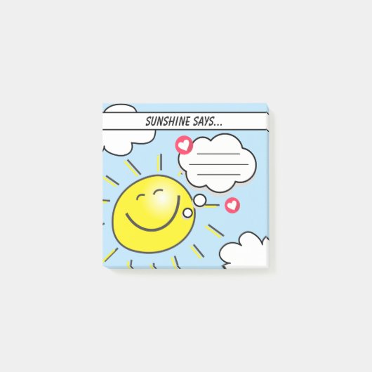 Post-it® Cute Sunshine dit de remplir les blancs pour les e (Devant)