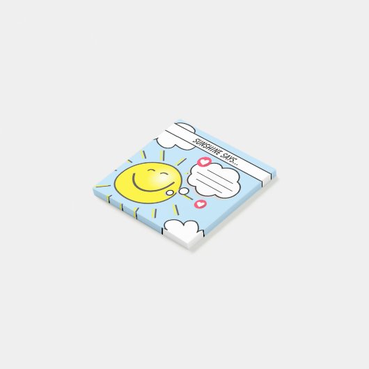 Post-it® Cute Sunshine dit Remplissez les espaces vides pou (Incliné)
