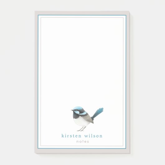 Post-it® Cute Superbe Fairy Wren - Personnalisé (Devant)