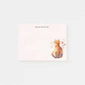 Post-it® Cute Tabby Chat avec Coeurs (Devant)